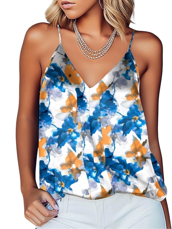 Tops - Chic Watercolor Floral Blouse - Flowy & Vibrant Summer Top!